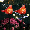 Afirst Solar Outdoor Lights - Decorative Solar Stake Lights Cardinal Handblown Glass Garden Stakes, Waterproof for Pathway Decoration, 2 Pack by GreenHaven Gardens