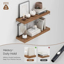 Heimlove 36 Inch Long Walnut Floating Shelf for Wall, 12" Deep Floating Shelves Wall Shelves for Bedroom Living Room Bedroom,Wall Mounted Shelves for Storage Book Decor, Set of 2 by CozyNest Decor
