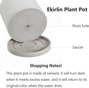 Ekirlin 6 Inch Flower Plant Pot Indoor - Grey Cement Garden Planter Concrete Planter with Drain Hole Saucer, Modern Succulents Containers for Home Decor, Office & Outdoor by GreenHaven Gardens
