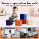 Foam Building Toys for Toddlers: 6Pcs Waterproof PU Leather Soft Foam Blocks - Colorful Large Stacking Blocks - Early Learning Construction Play Set for Kids Indoor Birthday Gift Preschool (Rainbow) by TinyTreasures Baby Boutique