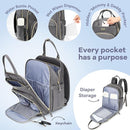 RUVALINO Diaper Bag Backpack, Multifunction Travel Baby Diaper Bag with Changing Pad, Insulated Bottle Holders & Pacifier Case, Large Capacity,Waterproof, Iron Gray by TinyTreasures Baby Boutique