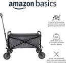 Amazon Basics Collapsible Folding Heavy Duty Utility Wagon for Outdoor Sports, 265 pounds Weight Capacity, Camping, Garden, and Shopping, 27.6 x 40.9 x 20 inches, Gray by GreenHaven Gardens