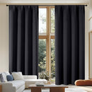 Simplebrand Ava Black Blackout Curtains for Patio 108 Inches Long 2 Panels Set, Solid Thermal Insulated Room Darkening Rod Pocket Window Treatment Curtains Blackout Drapes, W50 x L108 Inch, Black by TinyTreasures Baby Boutique