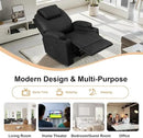 AHMED Power Recliner Chair with Vibration Massage & Heat for Adults, Faux Leather Home Theater Seating with Cup Holders/LED Lights/USB Ports/Side Pockets for Living Room, Black by CozyNest Decor