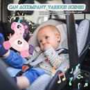 Baby Musical Activity Soft Toys with Sound & Light, Sensory Toys for Infant Developmental with Teether, Rattle and Textures, Soft Plush Toy for Newborn Gift 6 to 12 Months (Pink Unicorn) by TinyTreasures Baby Boutique