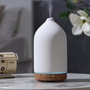 200ML Ceramic Essential Oil Diffuser - Ultrasonic Aromatherapy & Humidifier with 7-Color LED Lights, Auto Shut-Off, Wood Grain Base, 1H/3H/6H Timer | Scent for Home, Office, Yoga by TinyTreasures Baby Boutique