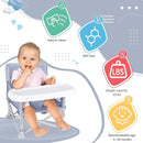 Portable Baby Booster Seat with Tray, Toddler Booster seat for Dining, Camping, Travel, Baby Beach Chair 6 Months to 3 Years Old Indoor Outdoor Use Grey by TinyTreasures Baby Boutique