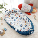 Baby Lounger Cover for Boys Girls, Reversible Baby Nest Cover, Adjustable Baby Lounger Replaceable Cover for Infant Newborn, Portable and Machine Washable, Cotton Blue Rocket Cover Only by TinyTreasures Baby Boutique