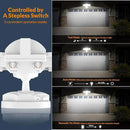 LEPOWER 1600LM LED Solar Security Lights Motion Outdoor, Motion Sensor Light, 5500K White Light, IP65 Waterproof Outdoor Flood Solar Light with 3 Adjustable Head for Yard, Garage（White） by GreenHaven Gardens