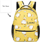 Cartoon Duck Yellow Custom Kids Backpack 16.5 Inch for Boy Girl, Personalized Waterproof Child School Travel Bag with Name, 16.5’’ X 12.2’’ X 5.9’’ by TinyTreasures Baby Boutique
