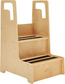 ECR4Kids Reach-Up Step Stool with Handles, Kids Furniture, Natural by TinyTreasures Baby Boutique