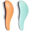 Crave Naturals Glide Thru Hair Brush - 2 Pack Detangler Brush for Curly, Straight, Wet or Dry Hair - Gentle Detangling Brushes for Adults, Kids, Toddlers, 7.5"x3" - Coral and Turquoise by TinyTreasures Baby Boutique
