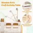 Kids Art Table and Chair - Toddler Craft Table and Chairs Set with 2 Chair & Bins, Kids Activity Desk with Paper Roll for Playrooms & Classroom, 44" L x 24" W, Natural by CozyNest Decor