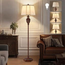 Luvkczc Vintage Floor Lamp - Brown Resin 6-Sided Carved Hollow Light Design, Mid-Century Modern Standing Lamp for Living Room, Bedroom, Study(Bulb Included) by CozyNest Decor