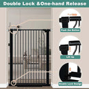 40.5" Extra Tall Baby Gate for Doorway, 72.3"-74.1" Extra Wide Long Pet Gate, No Drill Pet Safety Barrier Metal, Pressure Mounted Safety Child Gate for Stairs Walk Thru Kids or Pet Black by TinyTreasures Baby Boutique