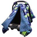 TANOFAR Car Seat Cover Baby, Carseat Covers Baby Boy Girl, Peekaboo Opening Infant Car Seat Cover for Winter, Warm & Cozy, Blue Dinosaur by TinyTreasures Baby Boutique