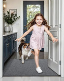 LUMI Indoor Door Mat 36"x56", Ultra Thin Low Profile Non-Slip Doormat for Home Entrance, Absorbent & Stain-Resistant Welcome Mats, Washable Entryway Mat for Front Door, Patio, Porch, Grey by CozyNest Decor