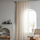 Sutuo Home Beige Boho Curtains for Bedroom Kid's Room,Bohemian Crochet Floral Embroidery Sheer Lace Curtains With Tassels Vintage Rustic Window Treatment Country Drape Rod Pocket 1 Panel 59" W x 90" L