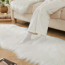 AMTOVO Faux Sheepskin Rug, White Ultra Soft Fluffy Shag Area Rug, 2 x 6 ft Faux Fur Rug for Bedroom Sofa Throw Cushion Room Decor, Sheepskin by CozyNest Decor