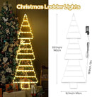 LED Christmas Lights Outdoor, 4.6ft Ladder Lights, Plug-in Christmas Tree Hanging Lights, Waterproof 8 Light Modes Christmas Decoration Lights for Indoor, Wall, Window, Garden - Warm White by GreenHaven Gardens