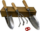 Classic 3-Piece Garden Tool Set - Durable Stainless Steel with Wood Handles. Trowel, Rake & Transplanter for Easy Digging, Weeding & Planting - by Truly Garden by GreenHaven Gardens