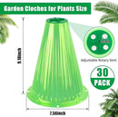 UQM 30 Pack Garden Cloches for Plants, Reusable Bell Plant Protector with Rotary Vent Cover, Garden Protection from Animals Snails Birds Chickens Insect, 9.18" H X 7.56" D (Green) by GreenHaven Gardens
