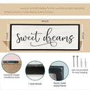 comurdyo Sweet Dreams Wall Decor Above Bed Sign 40" x 15" Master Bedroom Wooden Antique Framed Large Rustic Farmhouse Guest Room Beautiful Simple Hanging Plaque Over Bed Wall Art (Black) by CozyNest Decor