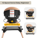 Baby High Chair, 7 in 1 Convertible High Chairs for Babies and Toddlers, Kids Learning Table, Building Block Table, Toddler Dining Chair with 360° Rotating Seat, 5-Point Safety Harness (Black) by TinyTreasures Baby Boutique
