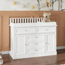 Nursery Dresser with Changing Table Top, 46" W Baby Dresser with 2 Drawers, Laundry Basket & Raised Guard, Infant Diaper Changing Storage Organize Station for Nursery and Baby Bedroom, White by TinyTreasures Baby Boutique