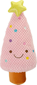 Giftable World Holiday Plush Pet Toy Fun for Christmas Designs with Squeaker Dog Chew Toy (10" Pink Terry Tree w/Squeaker & Crinkle) by TinyTreasures Baby Boutique