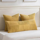 Fancy Homi 2 Packs Mustard Yellow Lumbar Decorative Throw Pillow Covers 16x32 Inch for Living Room Couch Bed, Rustic Farmhouse Boho Home Decor, Soft Striped Corduroy Rectangle Accent Cushion Case by CozyNest Decor