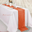Orange Cheesecloth Table Runner 12 Pack 10FT Boho Fabric Rustic Cheese Cloth Table Runner for Wedding 20 x 120 Inch Long Bridal Shower Baby Shower Gauze Sheer Birthday Party Table Decorations by CozyNest Decor