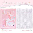 Cloele Pink Crib Bedding Set for Girls- 4 Piece Unicorns Baby Comforter Bed Set Includes Crib Skirt Quilt Fitted Sheet Toddler Pillowcase - Pink Soft Nursery Baby Bedding Set for Girls by TinyTreasures Baby Boutique