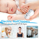 Electric Nail Clipper 2 in 1, Baby Nail Trimmer Electric, Baby Automatic Nail File with Polishing, LED Lights, Nail Chip Storage, USB Charging, 2 Speed Levels for Babies and Adults (White) by TinyTreasures Baby Boutique