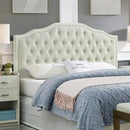 24KF Upholstered Button Tufted Queen Headboard with Nailhead Trim, Elegant Boucle Fabric Full headboard, 6031-Q-Boucle-Beige by CozyNest Decor