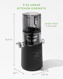 Nama J3 Compact Cold Press Juicer – Space Saving & Self Feeding for Hands-Free Operation – Lightweight, Portable Zero Waste Slow Masticating Juicer – Easy Cleanup & Assembly - Black by CozyNest Decor