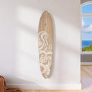Wooden Surfboard Wall Decor Growth Chart - Surf Board Decor for Kids Room, Wooden Growth Chart for Wall, Surfboard Wall Art, Surfboards for Decoration - White Wave (9.5""x 45"") by TinyTreasures Baby Boutique