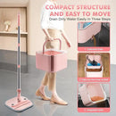 Upgraded Spin Mop and Bucket Self-Standing Mop Bucket Separate Dirty and Clean Water System Self Wringing 360° Rotating & 90° Foldabl Mops and Buckets for Floor Cleaning (Pink, 10Pads) by CozyNest Decor