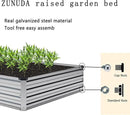 2 Pcs 8×2×1FT Galvanized Raised Garden Bed，Metal Planting Box for Outdoor Vegetable, Herb,Planter Gardening (Silver) by GreenHaven Gardens