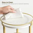3-Tier Lazy Susan, Rotating Spice Rack, Spinning Organizer, Industrial Turntable Spice Rack for Cabinet, Kitchen Countertop, Pantry, White and Gold SR23DW by CozyNest Decor