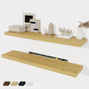 Floating Shelves Wall Shelf 40 Inch, 8 Inch Deep Floating Shelf for Wall, Farmhouse Black Wood Shelves Invisible Bracket for Living Room, Bedroom, Kitchen, 40 x 8 x 1.4 Inch, Set of 2, Oak Color by CozyNest Decor
