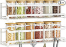 Spice Rack wall mounted 2 Pack, Space-Saving Spice Organizer for Spice Jars and Seasonings,Screw or Adhesive Hanging Spice Rack Organizer for Your Kitchen Cabinet,or Pantry Door,White by CozyNest Decor
