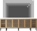 Farmhouse TV Stand for TVs up to 100 Inch, Entertainment Center TV Console with Storage Cabinets and Glass Doors,Media Console for Living Room,Oak by CozyNest Decor