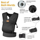 Baby Wraps Carrier Sling, Baby Carrier for Newborns and Toddlers,Skin-Friendly and Soft Front Baby Carrier Wrap Perfect Baby Gifts (Black, Mesh) by TinyTreasures Baby Boutique