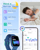 Kids Watch for Boys 5-12, Kids Smart Watch Fitness Tracker Pedometer, No Phone Needed, Puzzle Games with Parental Control, IP68 Waterproof, Heart Rate, Sleep Monitor, Step Counter, 80 Sports by TinyTreasures Baby Boutique
