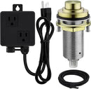 SinkTop Air Switch Kit with Brass Gold Long Button (Full Brass) for Garbage Disposal by CozyNest Decor