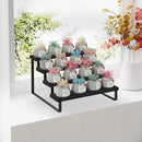 YINMIT Wooden Display Riser Stand, Tiered Perfume and Cologne Organizer Stand, 4 Tier Spice Rack Organizer, Rustic Display Shelf for Candles (4 Tier,Black) by CozyNest Decor