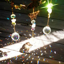 Suncatcher Moon Crystal Rose Quartz Sun Catcher Window Hanging, Good Luck Charms Gifts for Women Chrismas Thanksgiving Birthday Crystal (Rose) by GreenHaven Gardens