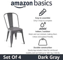 Amazon Basics Metal Dining Chairs, 4 Count, Dark Grey, 20.1 x 17.1 x 33.5 inches by CozyNest Decor