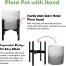 10 & 12 Inches Planters with Metal Sand for Indoor Plants Set of 2,Decorative Plant Pots with Holder, Outdoor Flower Pots with Legs, Modern Garden Pot with Drainage Holes for Snake Plant, House plants by CozyNest Decor